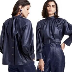 Rachel Comey x Target Long Sleeved Faux Leather Tie Back Top, XS